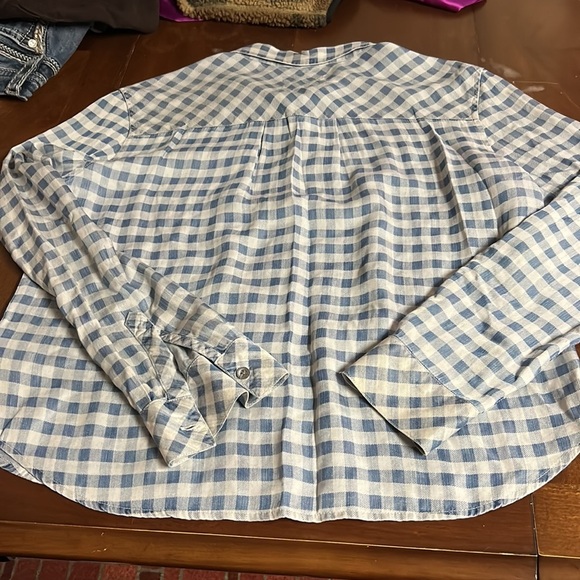 RAILS cropped flannel button up blouse U9 - Picture 6 of 7